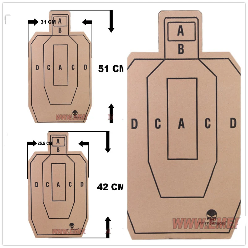 

EMERSON Paper training in shooting target Shooting Targets Silhouette Gun Pistol Rifle Range1 PACK OF 20PCS- 12/10 inches
