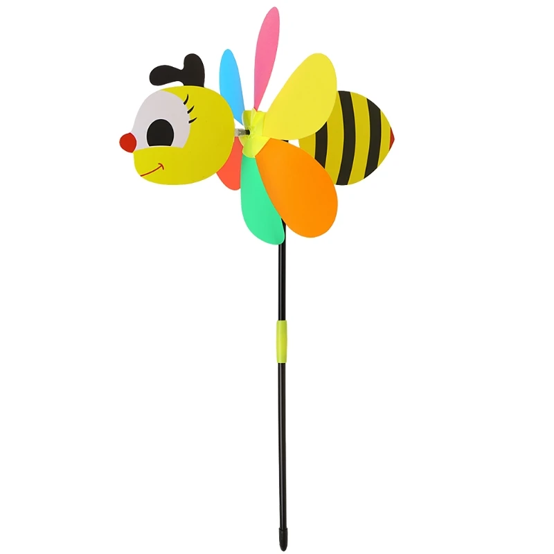 1Pc Cute 3D Large Animal Bee Windmill Wind Spinner Whirligig Yard Garden Decor Kids Toy