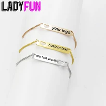 Ladyfun новейший индивидуальный браслет из нержавеющей стали 10 шт. Индивидуальные Имя римская цифра браслеты подарок для нее