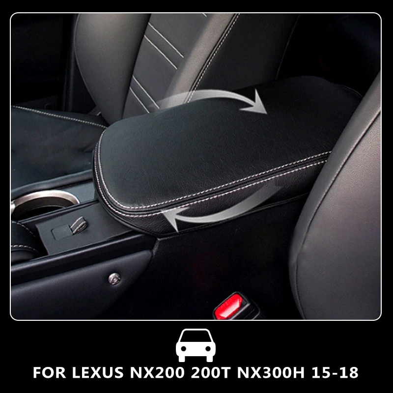 Натуральная pcmos новые кожаные Топ центрального подлокотника поверхность чехол Крышка для Lexus NX200 200t NX300h- интерьер Запчасти подлокотники черного цвета