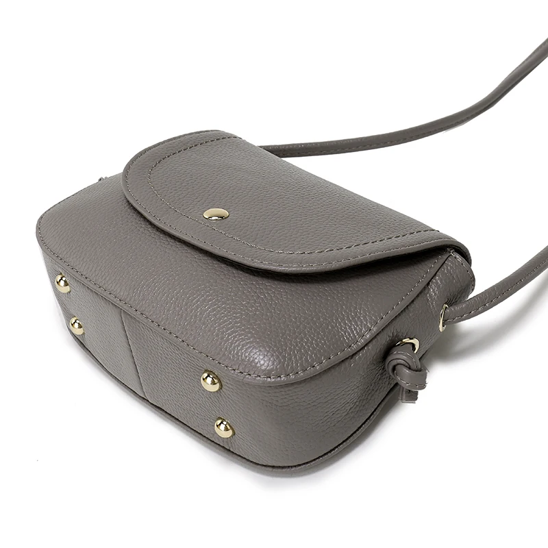 Женская сумка седло Nuleez из натуральной кожи маленькая летняя на лямках для