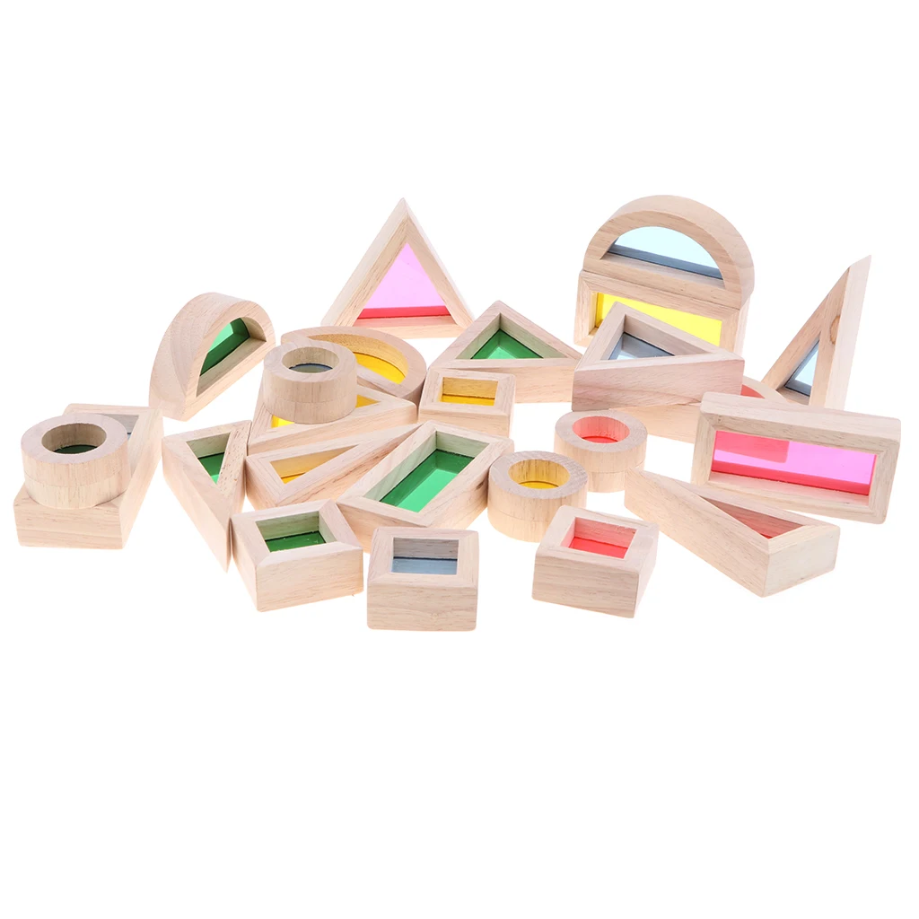 Baby Toddler Montessori Toys Rainbow Buliding Blocks Wooden Educational Toy
