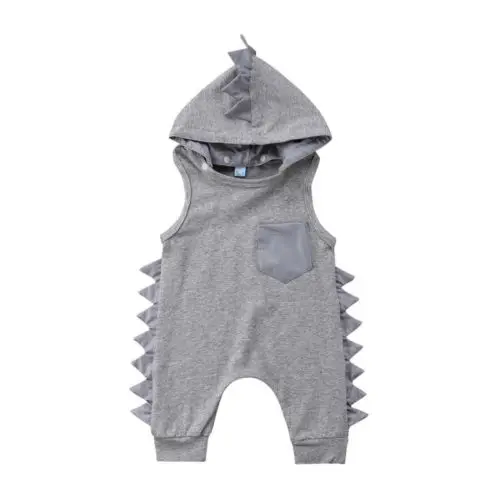 

Newborn Kids Baby Boys Girls Hooded Vest Romper Pants Playsuit Dinosaur Flank Angle Cute Casual Clothes Cotton Baby Boy 0-3T