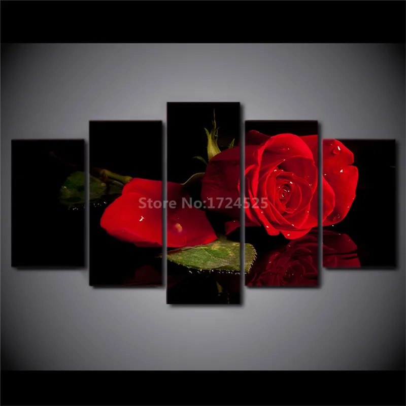Modular-Picture-Home-Decor-Canvas-Painting-5-Panel-Beautiful-Red-Rose-Top-Rated-Wall-Picture-For (2)