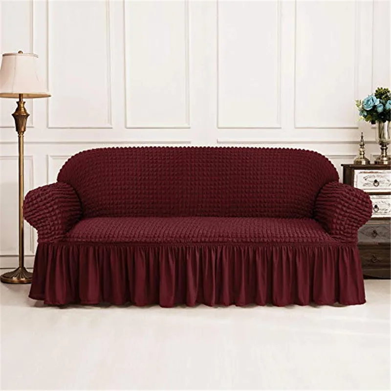 Universal Sofa Slipcover Wine Red Sofa Cover Easy Fitted High