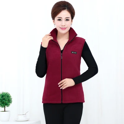 Wine red Плюс zie женский осенний и зимний модный тонкий однотонный флисовый Повседневный жилет без рукавов женский трендовый термо жилет верхняя одежда - Цвет: Wine red