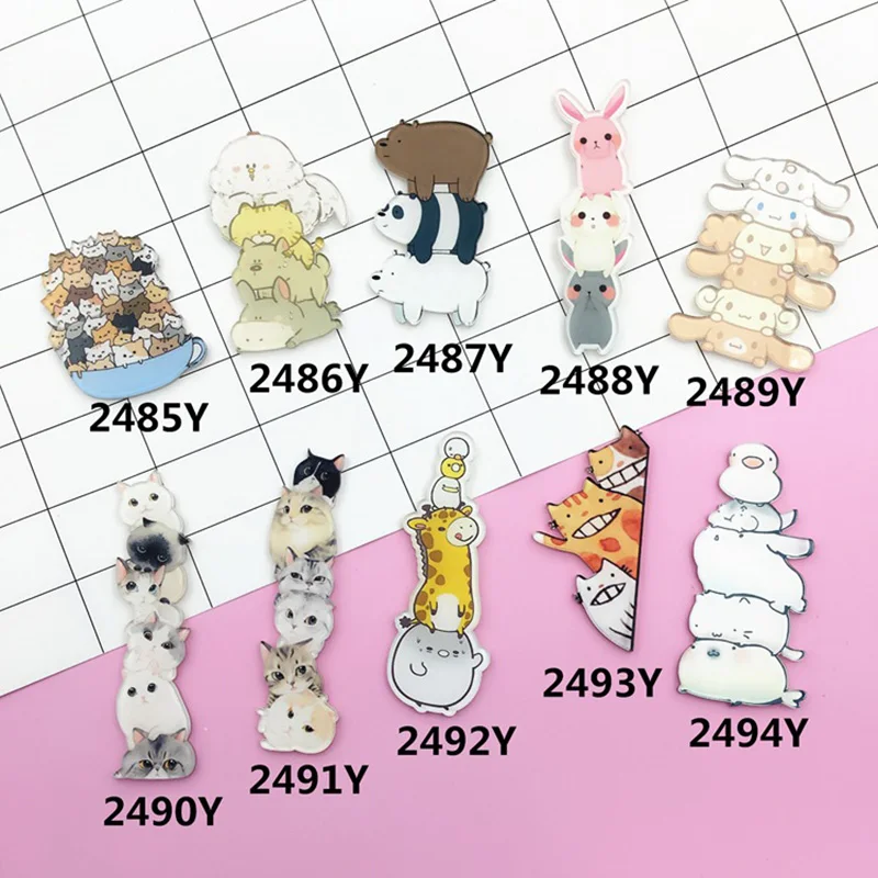 Cartoon-Giraffe-Rabbit-Cat-Dog-Brooch-Pins-Acrylic-Animal-Badges-Women-Men-Japan-Harajuku-Brooches-Jewelry