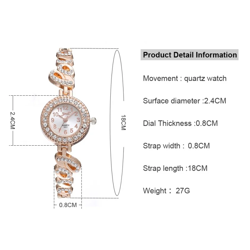 

SLB03 Ladies Creative LOVE Full Diamond Luxury Quartz Watch Compact Bracelet Watch Personalized Ladies Fashion Watch