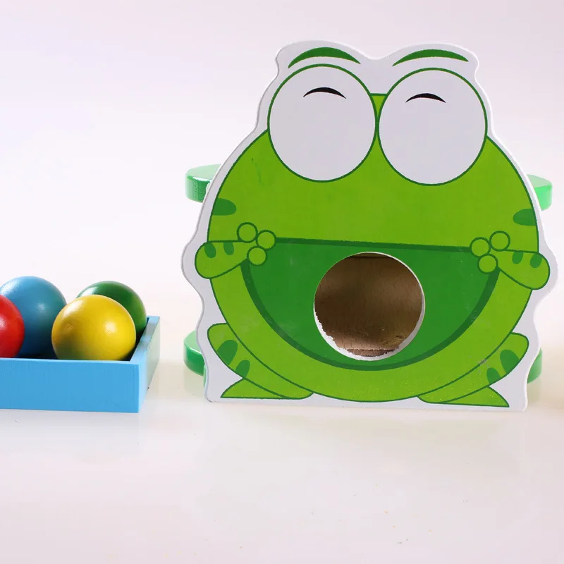  Mung Bean Frog Wooden Toys Batting Desk Table Hand Knock Ball Montessori Early Educational Colorful