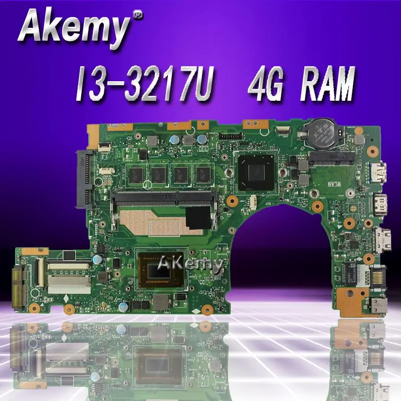 new motherboard S300CA For ASUS S300CA VivoBook S300C Laptop motherboard S300CA mainboard I3-3217U REV2.1 4G RAMnew motherboard