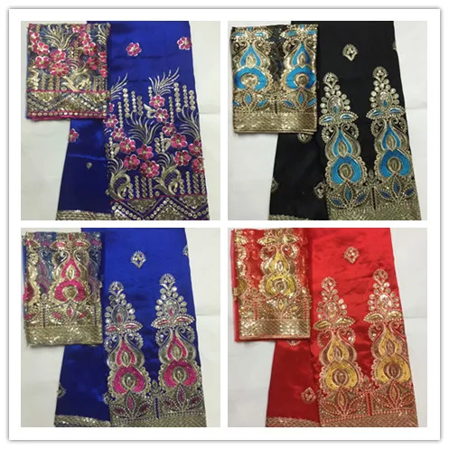 

african george fabric with sequins embroidered George with a lot of beadswrappers nigerian lace fabrics for wedding YD05