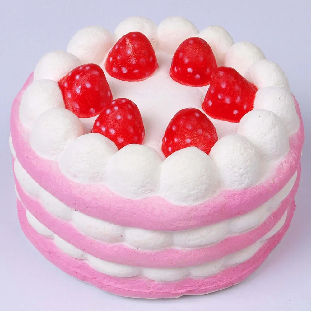 Антистресс клубничный торт Ароматические сжимаемые Развивающие игрушки для детей снятие стресса замедление роста декомпрессии детские подарки - Цвет: S pink