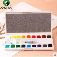 18 цветов, насыщенные цвета, сплошной цвет воды, набор для планшета, пигменты, гуашь, с кисточкой, белая коробка