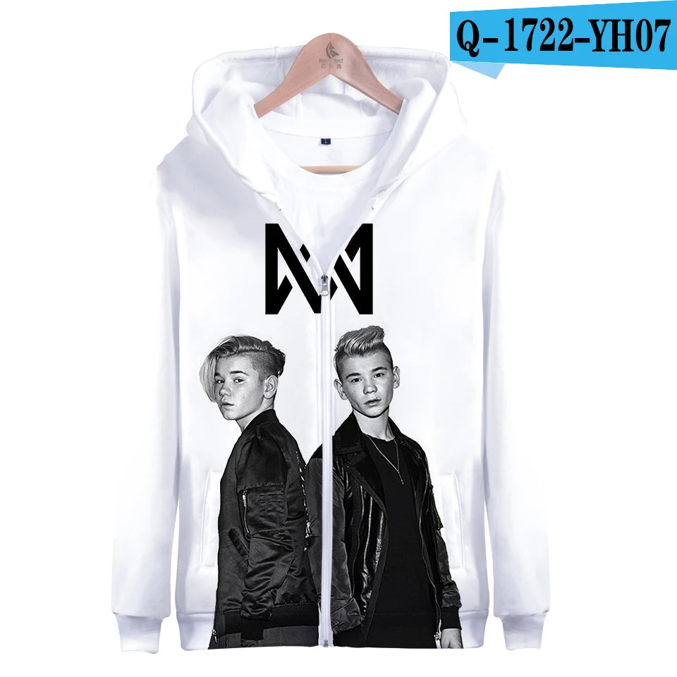 Marcus and Martinus Harajuku Zipper Jacket Marcus Martinus 3D Hoodies Sweatshirt Women/Men singer Hoodies Women Plus Size - Цвет: Color  9