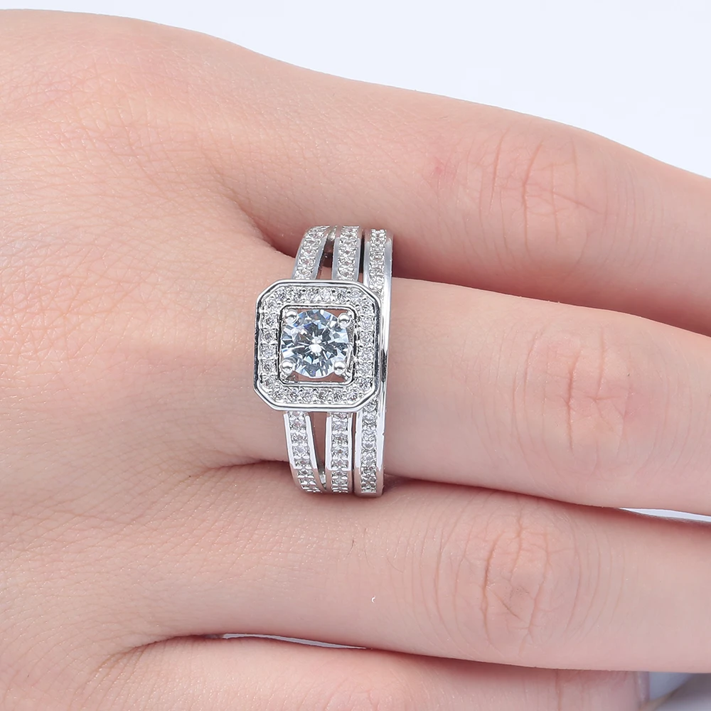 2016 Large Square Promise Rings Drop Shipping Lovely Full Paved 2016 Large Square Promise Rings Drop Shipping Lovely Full Paved Cubic Zircon Women Engagement Ring Sets In From Jewelry