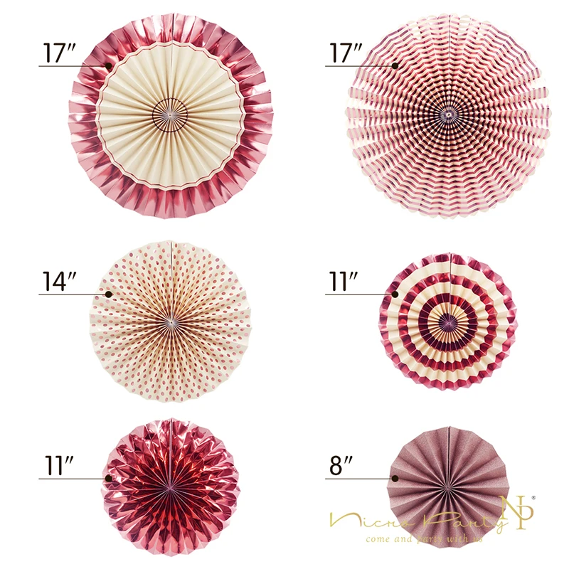 Nicro 6 шт./компл. розовое золото вечерние декоративные настольные лампы творческие Бумага вентилятор цветок ручной работы складной вечерние свадебные торговый центр уп# FS02