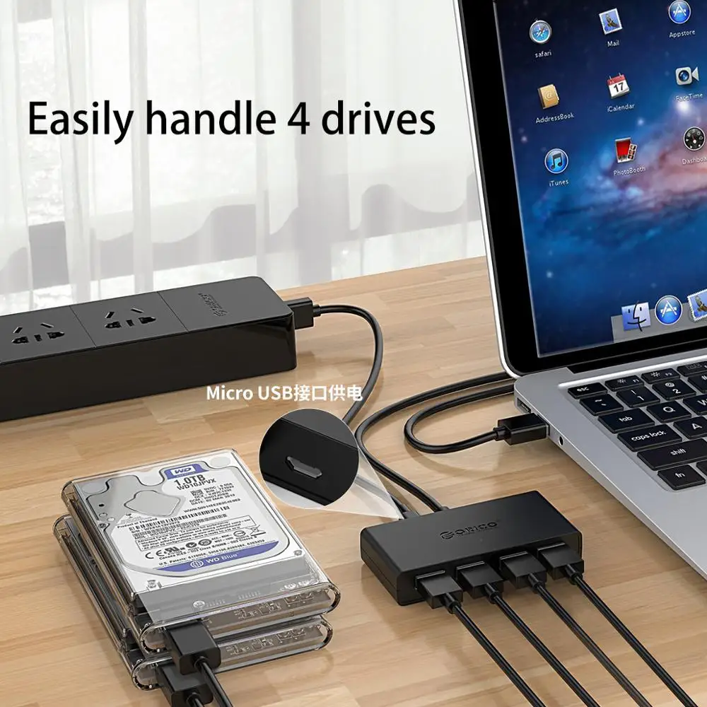 Высокоскоростной 4 портовый Концентратор ORICO с USB 3 0 порт микро концентратор для