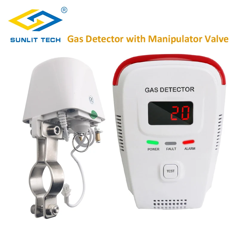 Household Natural Gas Detector LPG Gas Alarm Monitor Combustible Gas Leak Alarm System with Auto