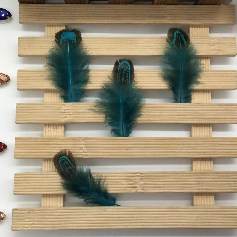 50 шт 4-7 см окрашенные смешанные цвета Дешевые фазаньи, куриные перья для изготовления одежды ювелирных изделий - Цвет: Lake blue