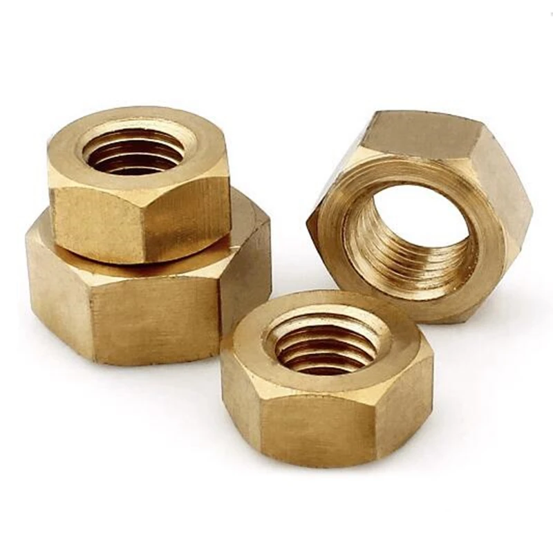 50pcs Metric Thread m1.4/m1.6/m2/m2.5/m3/m4 Brass Hex Nuts DIN934