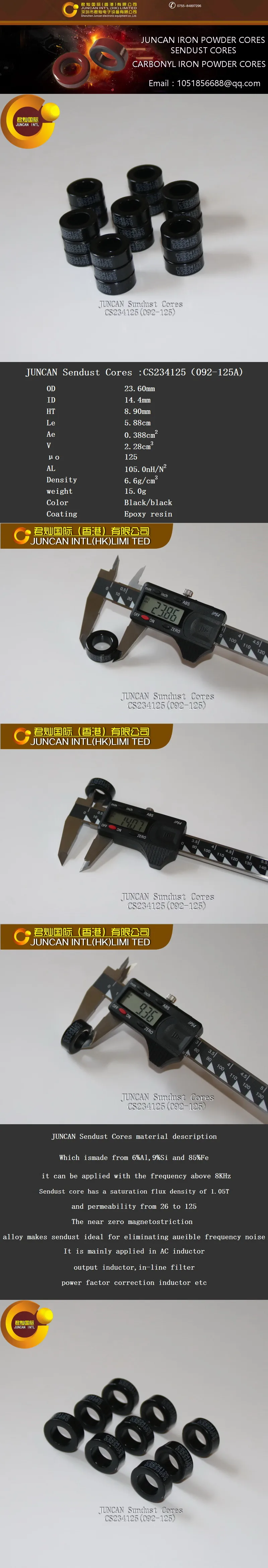 Description Picture 2 of itemSendust Cores  CS234125  092125  Magnetic cores