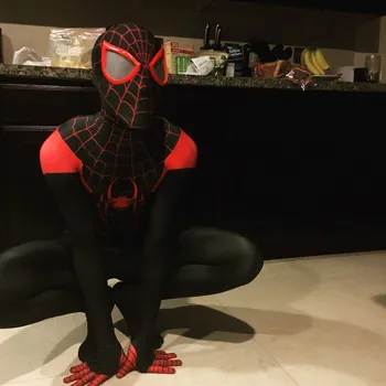

Ultimate Miles Morales Spiderman Costume For Kids/Adult 3D Printed Spandex Spider-Man Cosplay Zentai Bodysuit Halloween costume