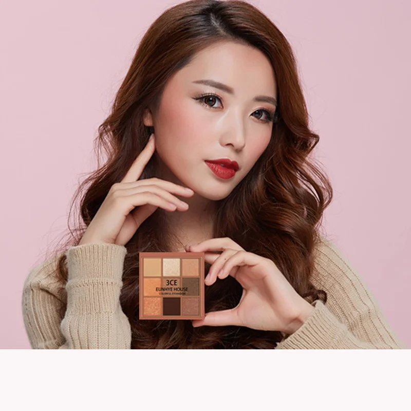 

New product Eyeshadow Palette Makeup Cosmetics Diamond Glitter Metallic 9 Color Nude Creamy Pigmented Professional Shadow Kit