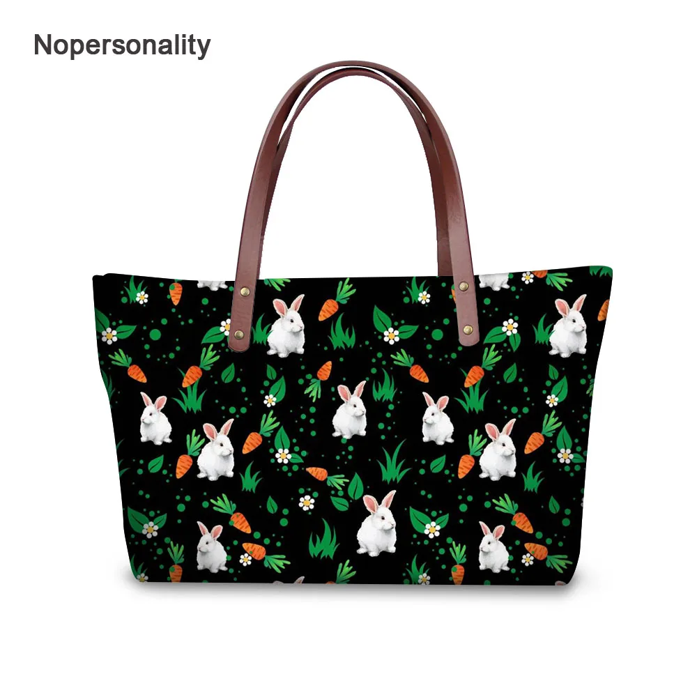Nopersonality الجدة الزهور أرنب طباعة حقائب للنساء عالية قدرة فام حقيبة كتف حقيبة رداء علوي غير رسمي-حقائب بيد Nopersonality الجدة الزهور أرنب طباعة حقائب للنساء عالية قدرة فام حقيبة كتف حقيبة رداء علوي غير رسمي-حقائب بيد