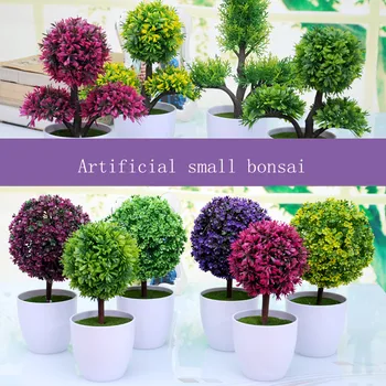 

grass ball Small bonsai creative Green velvet potted Artificial plant flowers gardening decoration Office decorate Home Decor