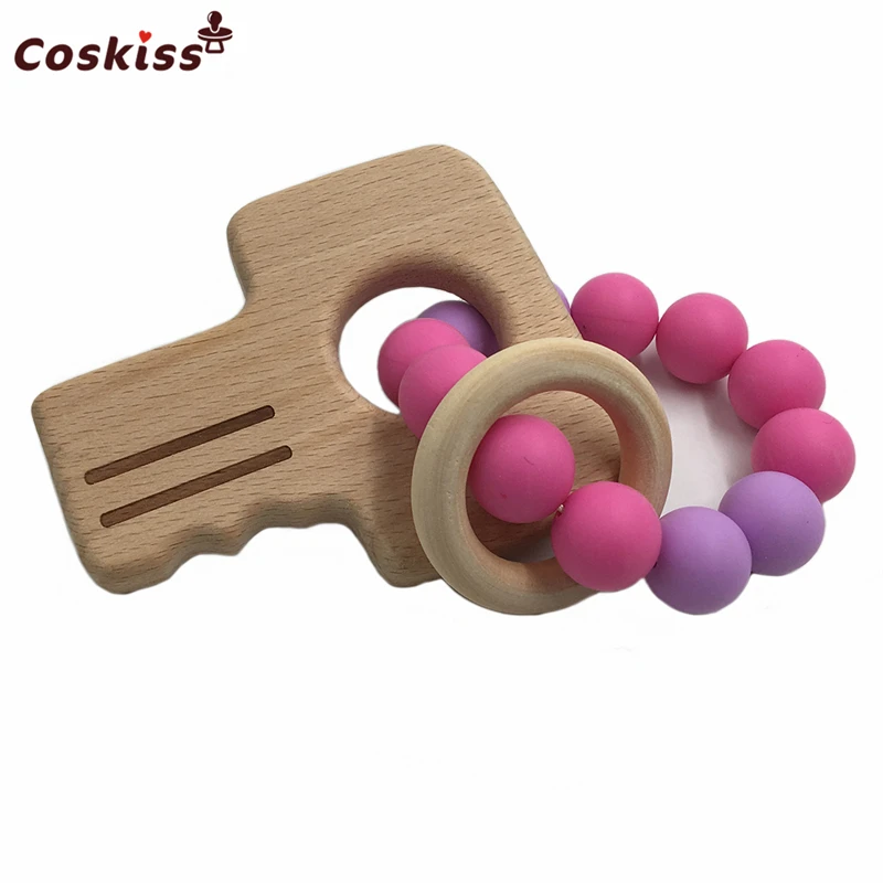 5 шт. детские браслеты из Букового дерева|teether baby|baby teetherbaby wooden teether |