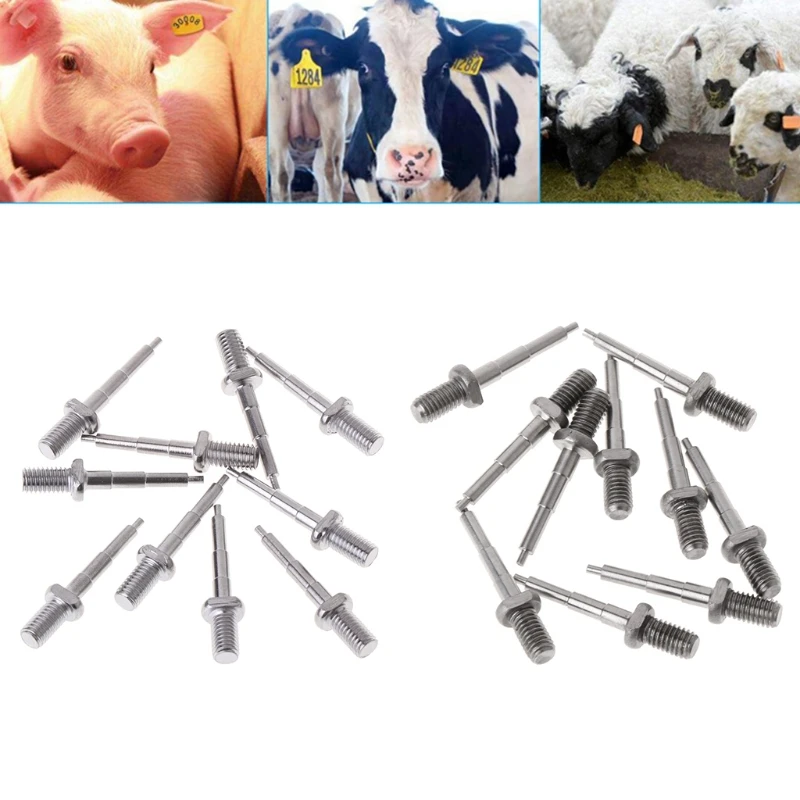 

10pcs Ear Tag Pliers Needle Stainless Steel Alloy Accessories Clamp Pigs Sheep