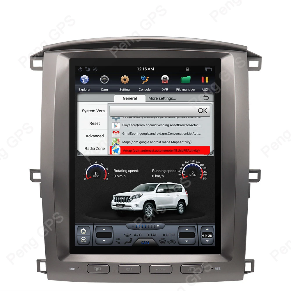 Perfect 12.1 Inch Android Tesla Vertical IPS Screen for Lexus LX470/LX-470 2002-2007 GPS Navigation DVD Player 4K Multimedia Headunit 3