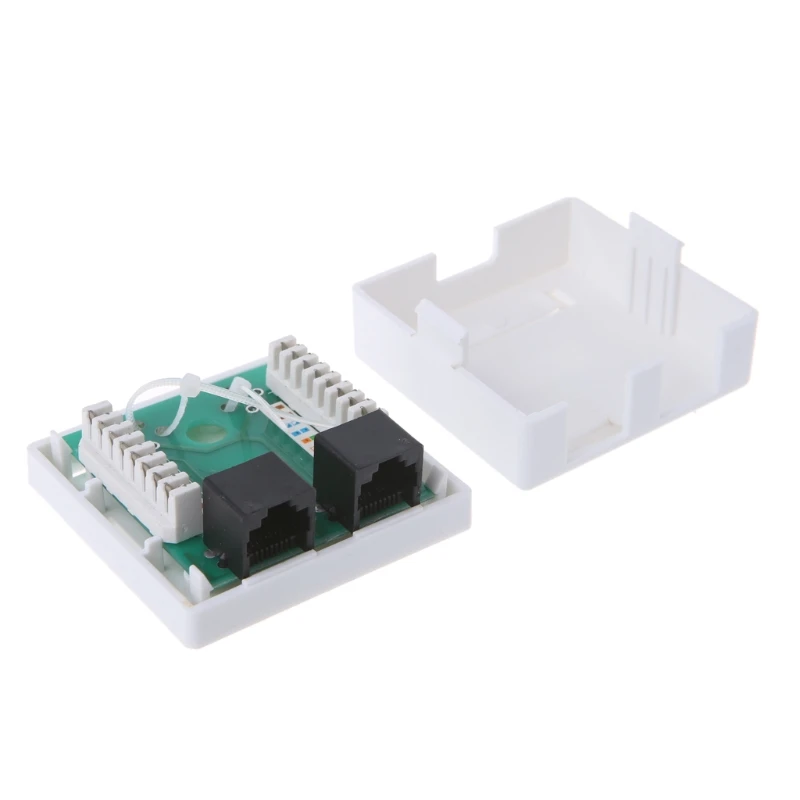 RJ45 Junction Box CAT6 Network Connector 2 Port Desktop Extension Cable Box 2019 New 4