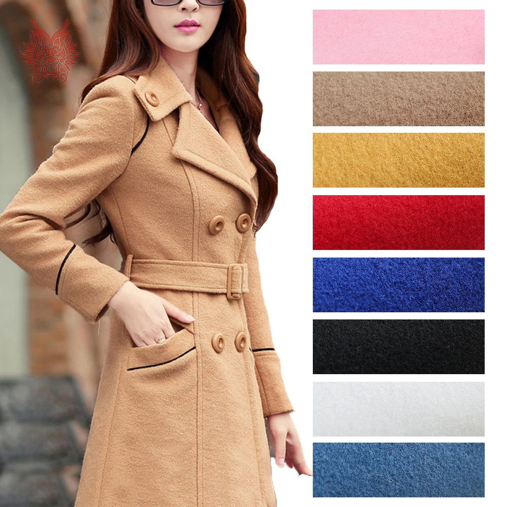Clearance Discount Multi Color Solid Poly Wool Fabric For Winter Coat