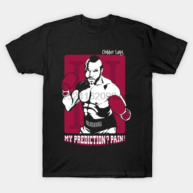 Мужская футболка с принтом хлопковая в новом стиле надписью My prediction Pain! Clubber Lang Rocky
