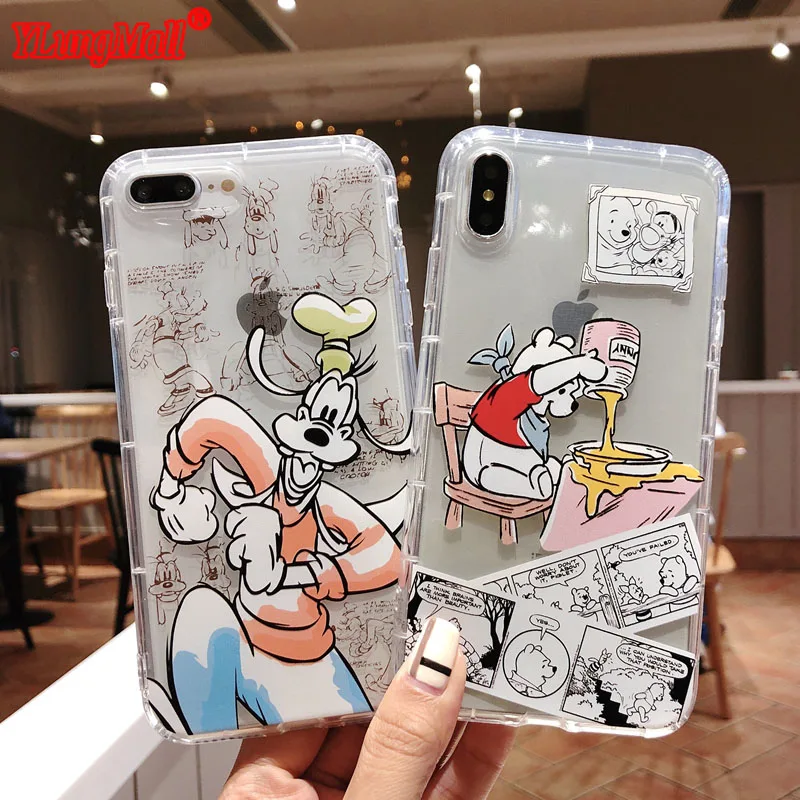 

Lovely Cute Winnie the Pooh Phillip Ko Fei Pattern Case for iPhone Xs Max Soft Silicon Coque for iPhone Xr X 6 8 6s 7 Plus Cover