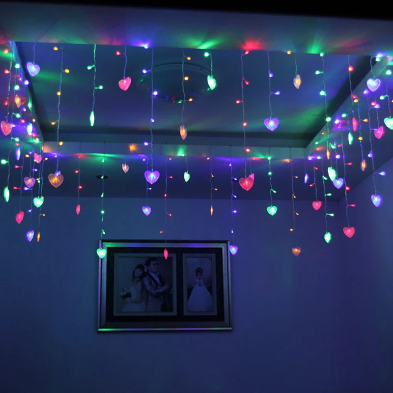 1.5*0.5M 2*1M 4*0.5M 6*1M 220V LED String fairy Lights heart love Curtain Christmas for wedding/home/party/birthday decoration 1.5*0.5M 2*1M 4*0.5M 6*1M 220V LED String fairy Lights heart love Curtain Christmas for wedding/home/party/birthday decoration