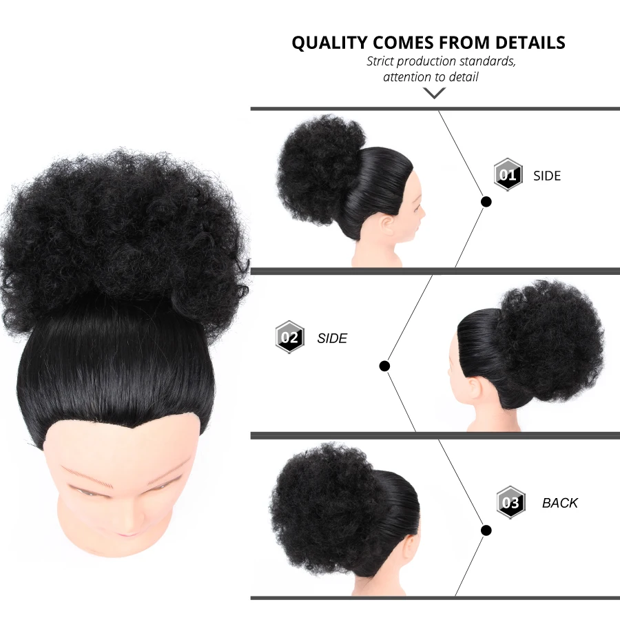 Leeons Synthetic Claw Clip Ponytail Hair Extensions Drawstring Natural Hair Ponytail Pony Tail Puff Kinky Straight fake hair extensions