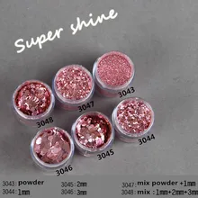 1 Box Rose Gold Nail Glitter Powder Sequins Mixed Nail Sparkles Laser Holo Glitter Dust Nail Art Decorations Nails Accessories