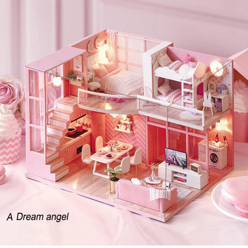

Doll House Furniture DIY Miniature Model Dollhouse Toys for Children Adults Gifts Simulation Modern apartments 24.5x20.5x15.5 cm