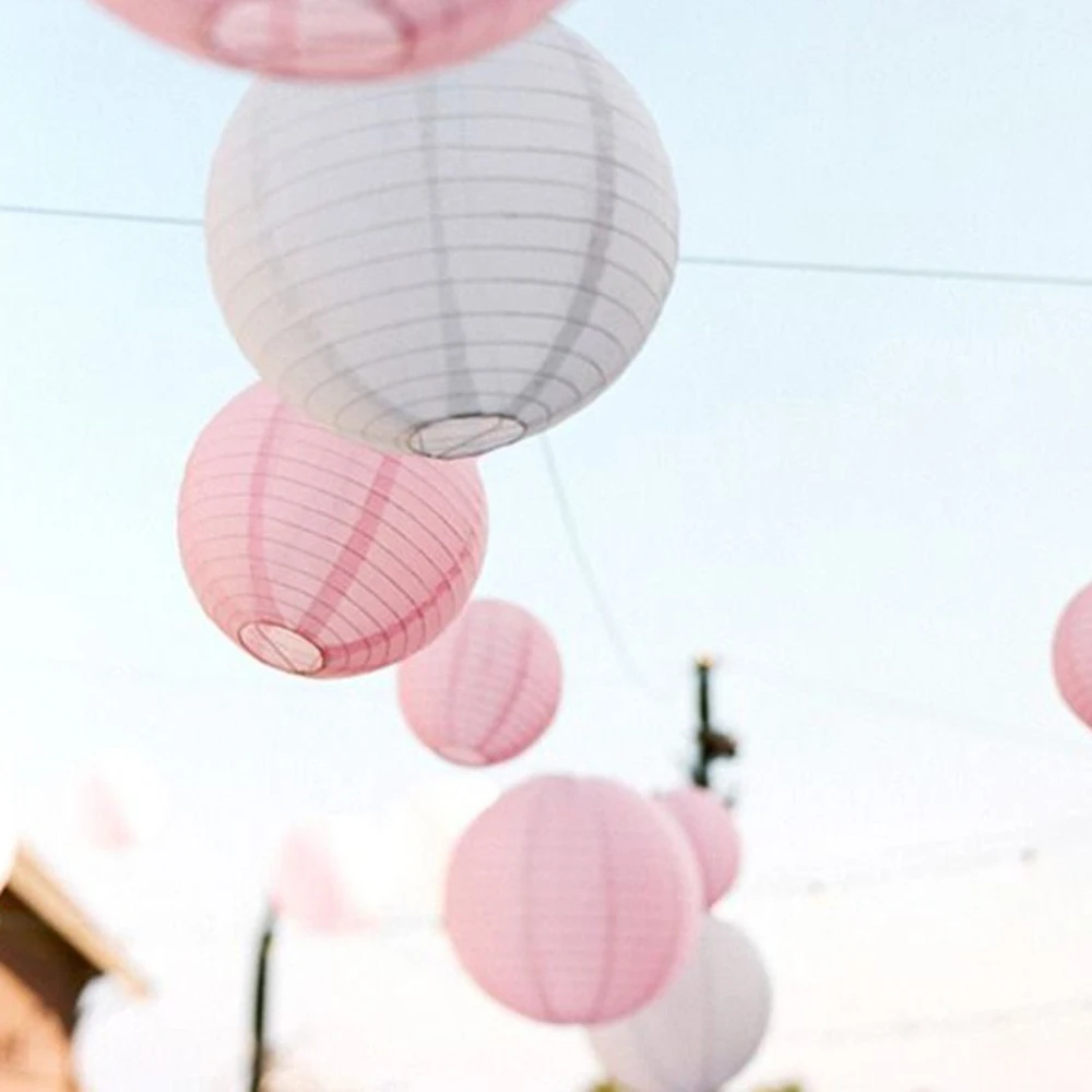 

12"/30cm Round Decorative Rice Paper Chinese Paper Lanterns Lamp Shade with Metal Frame for Wedding Birthday Party Hanging Decor
