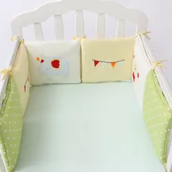 6 шт./лот Хлопок Детская кровать бампер протектор новорожденных кроватки бампер одежда для малышей Постельное белье с мультфильм шаблон