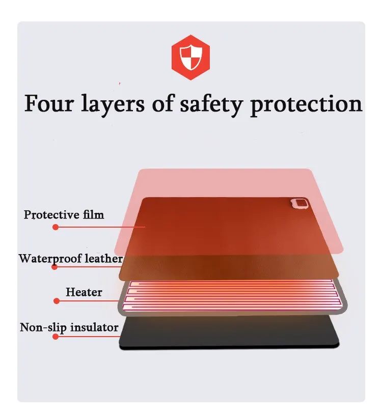  220V Winter Heating Office Mousepad Laptop Keyboard Mat Waterproof Gaming Mice Heater Warmer Heated