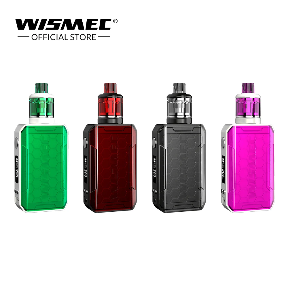 WISMEC SINUOUS V200 Kit with Amor NSE Tank Output 200W in 1.3 ohm WS04 MTL/0.27ohm WS-M Coil 3ml Capacity E-Cigarette vape kit