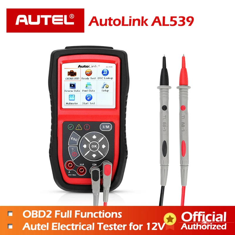 Autel AutoLink AL539B OBDII scanner automotive Electrical Test Tool OBD 2 car diagnostic code reader battery tester PK al539 Autel AutoLink AL539B OBDII scanner automotive Electrical Test Tool OBD 2 car diagnostic code reader battery tester PK al539