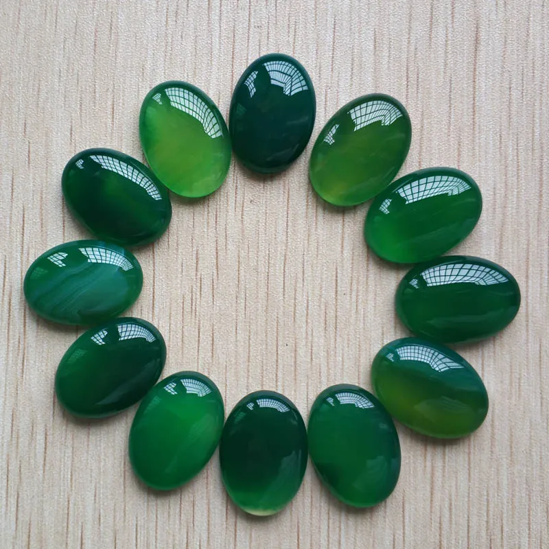 

2018 new fashion top quality Natural green onyx Oval CAB CABOCHON 25x18mm beads for jewelry making Wholesale 12pcs/lot free