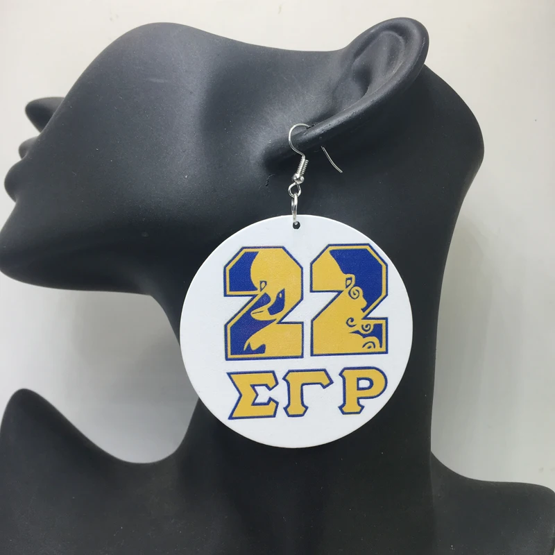 Деревянные серьги Sigma Gamma Rho Sorority|earrings earring|earrings woodearring lot |