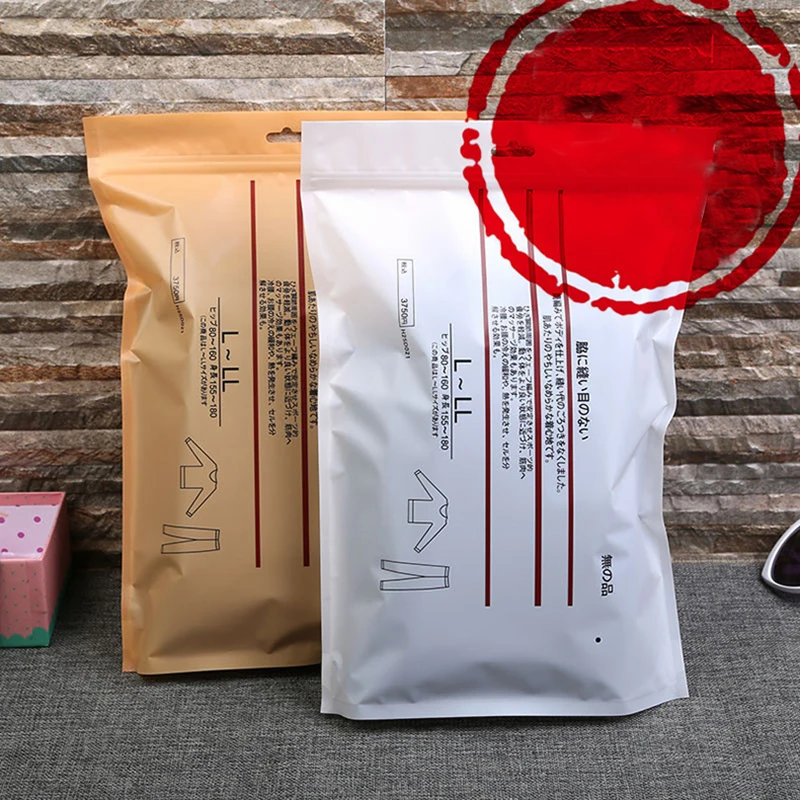 Печать Ziplock Окно Zipper Пластиковая упаковка Мешок Одежда Костяные трусики Цвет