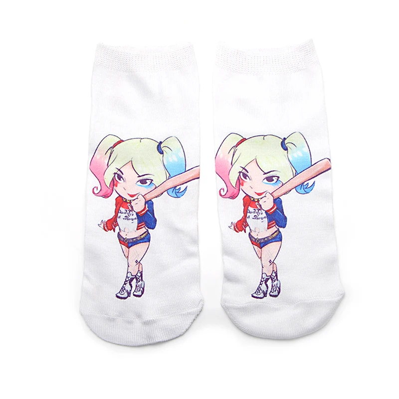 

DMLSKY Harley Quinn Funny Socks Women Men Fashion 3D Printed Cotton Socks Cartoon Socks Novelty Socks M3548