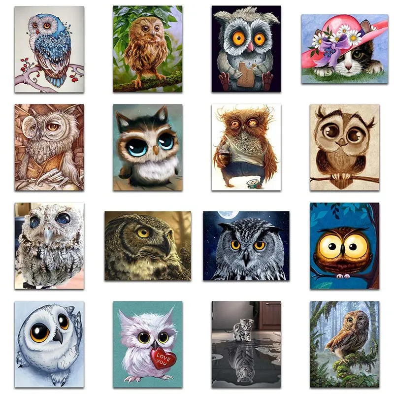 yuhua 1 Full 5D DIY Diamond Painting Animal Embroidery Owl Cat Wolf Cross Stitch 3D Mosaic Diamont accessories sale | Дом и сад